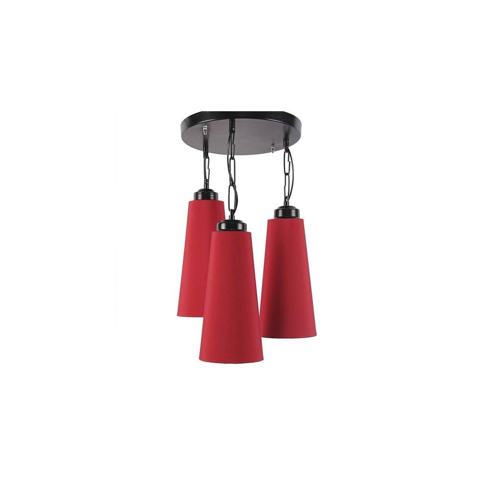 Ridge Red Fabric Cluster Hanging Light