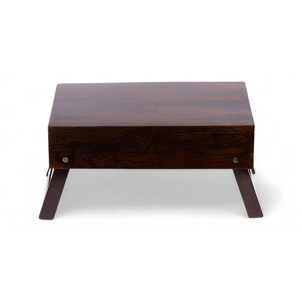 Ohio Sheesham Wood Laptop Table with 1 side Drawer in Walnut Finish