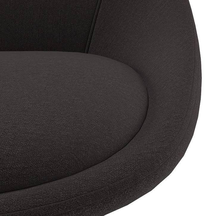 Caribu 4 To 6 Extendable Dining Table With Set Of 6 Doris Swivel Accent Chairs (Colour- Dark Grey, Finish- White High Gloss)