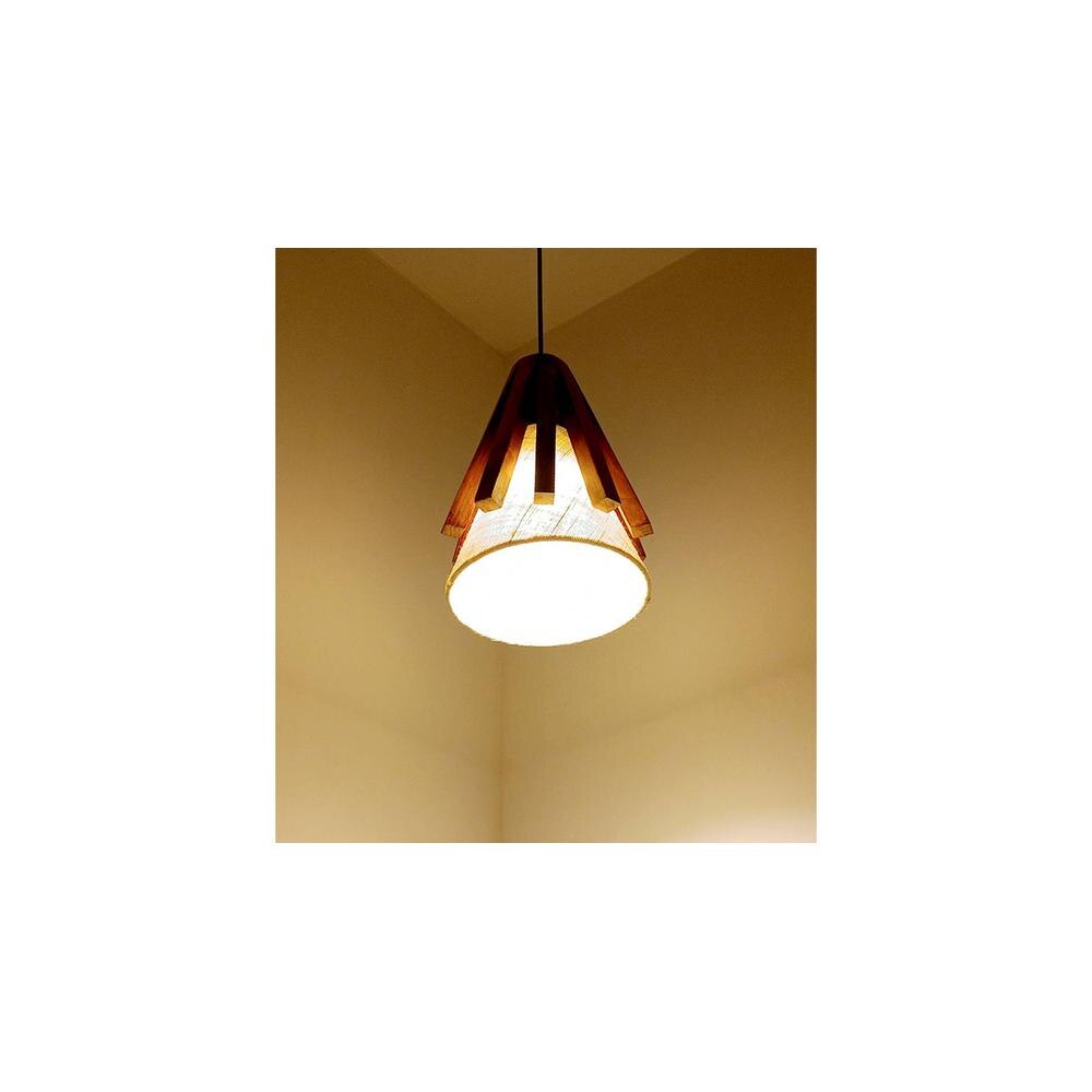 Flue Brown Solid Wood Single Hanging Light
