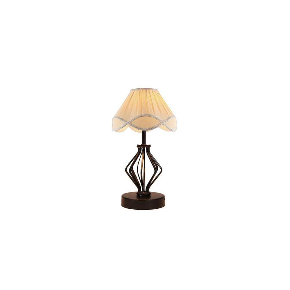 Frances Vintage off-white Shade Table lamp with Iron Base