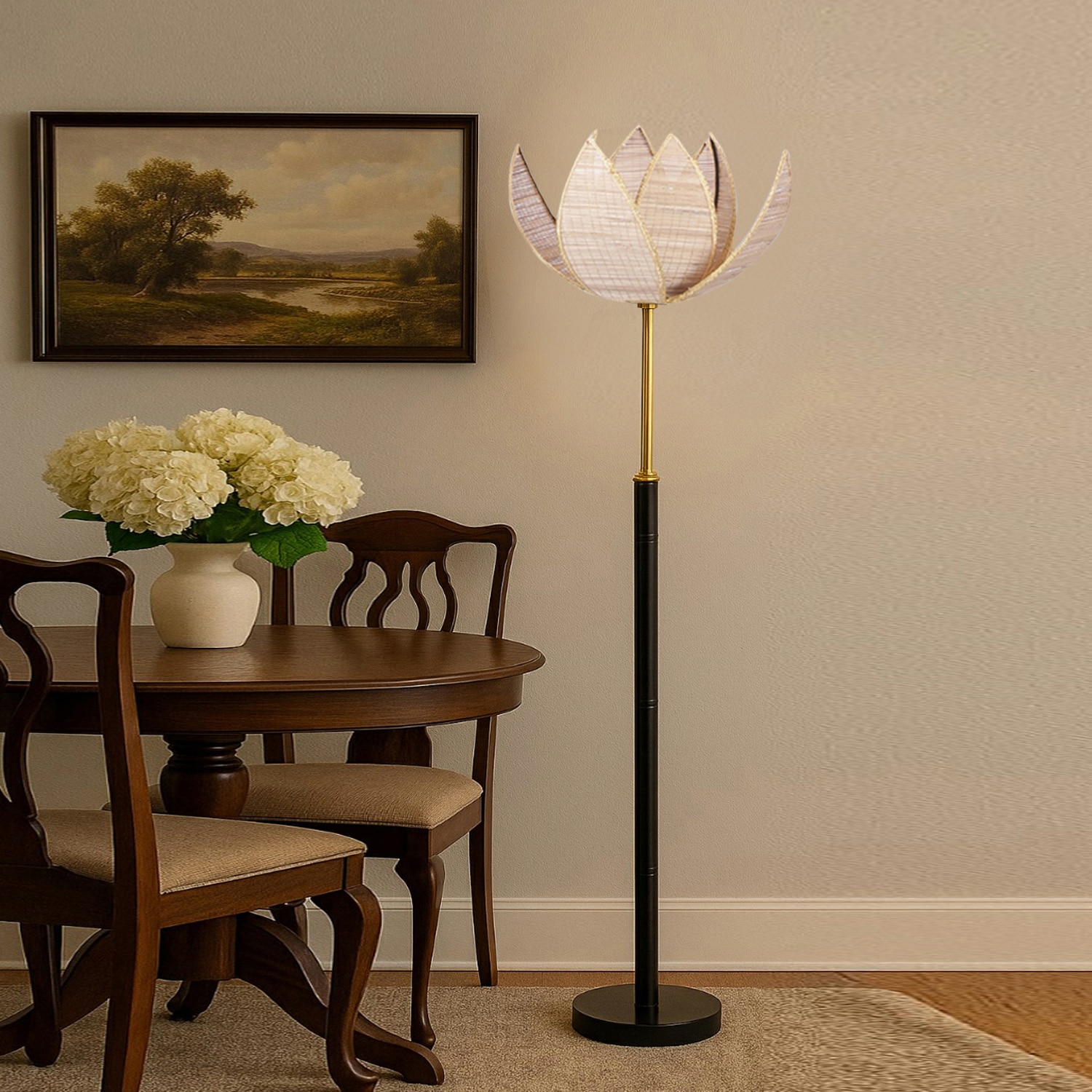 Devansh Wood & Metal Floor Lamp