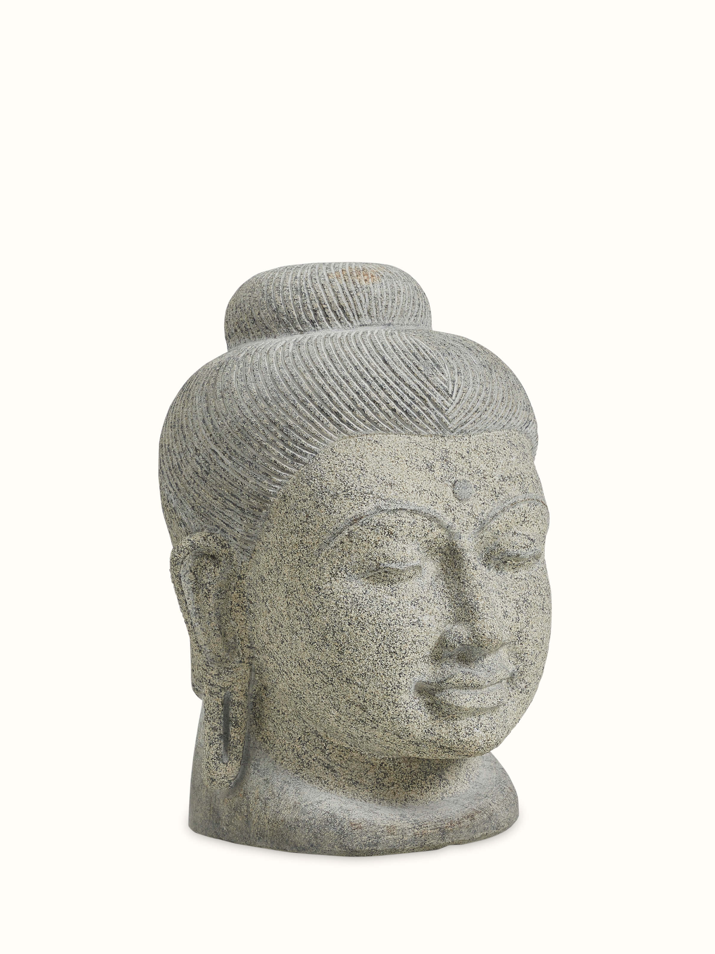 Stone Carved Buddha Head Sculpture