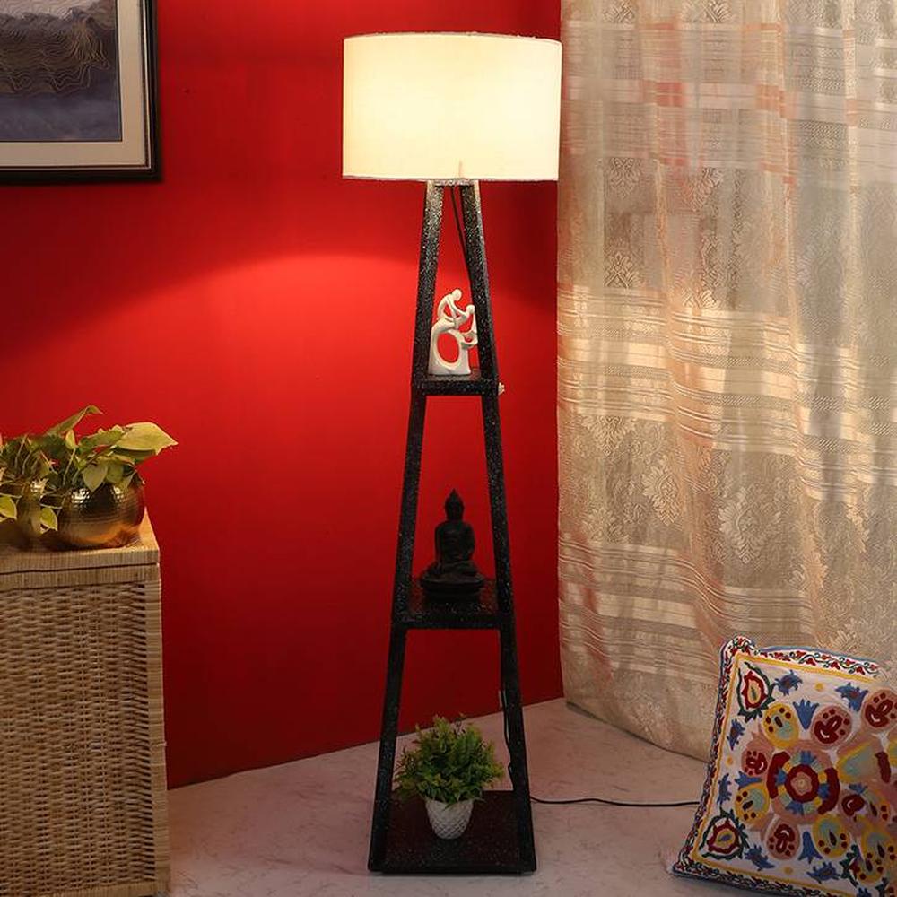 Snyder White Cotton Shade Floor Lamp