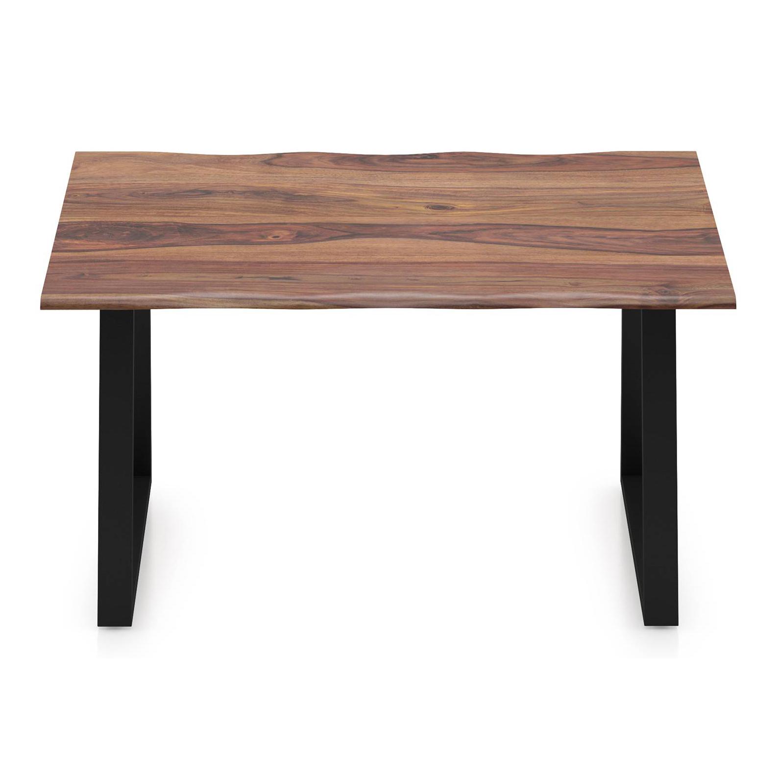 Aquila Live Edge Solid Wood 6 Seater Dining Table In Teak Finish