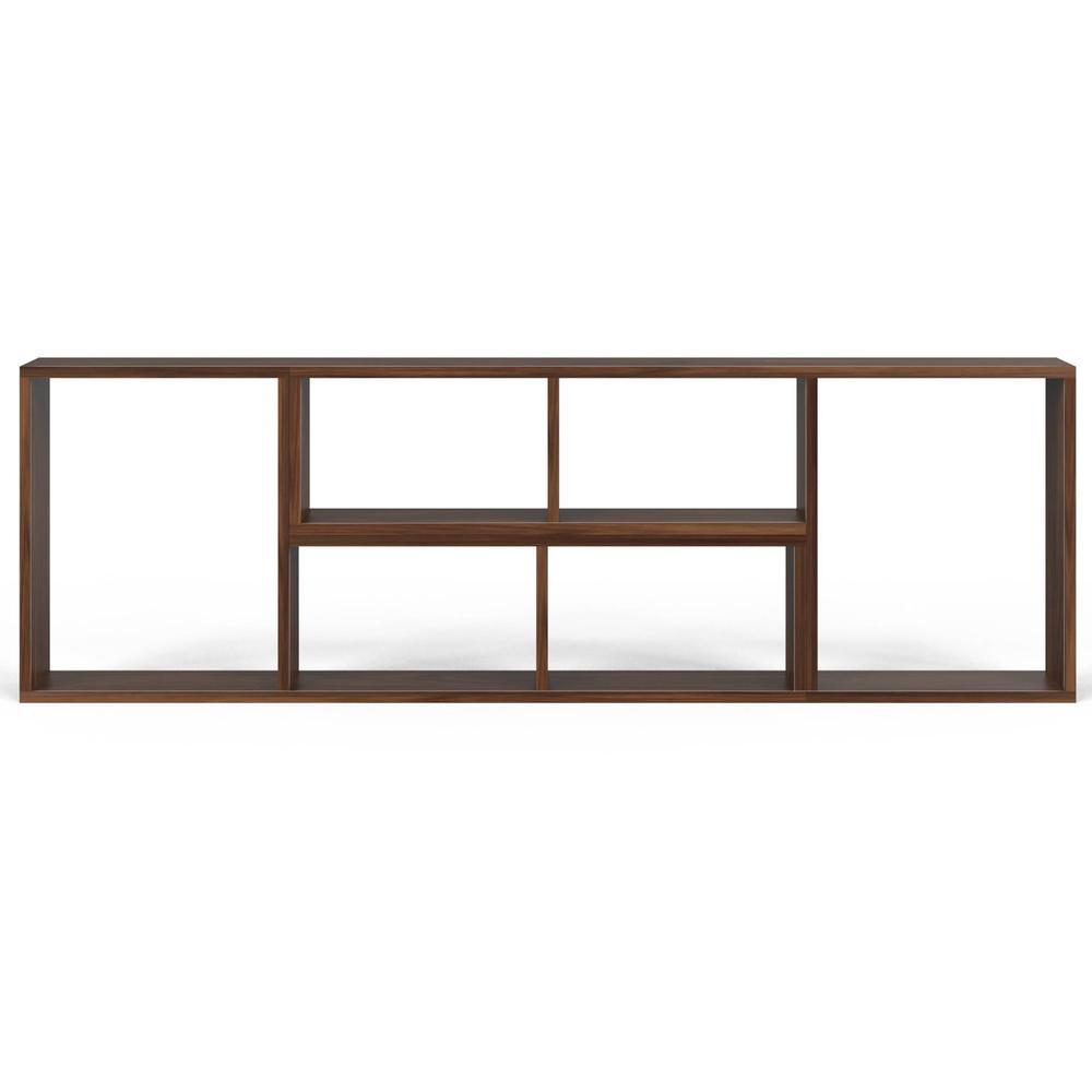 Petel Engineered Wood TV Entertainment Unit/Versatile Adjustable TV Stand & Storage Unit with 6 Compartments & Adjustable L-Shaped Shelves DIY Ideal Upto 65 Inches TV (Brown Maple)