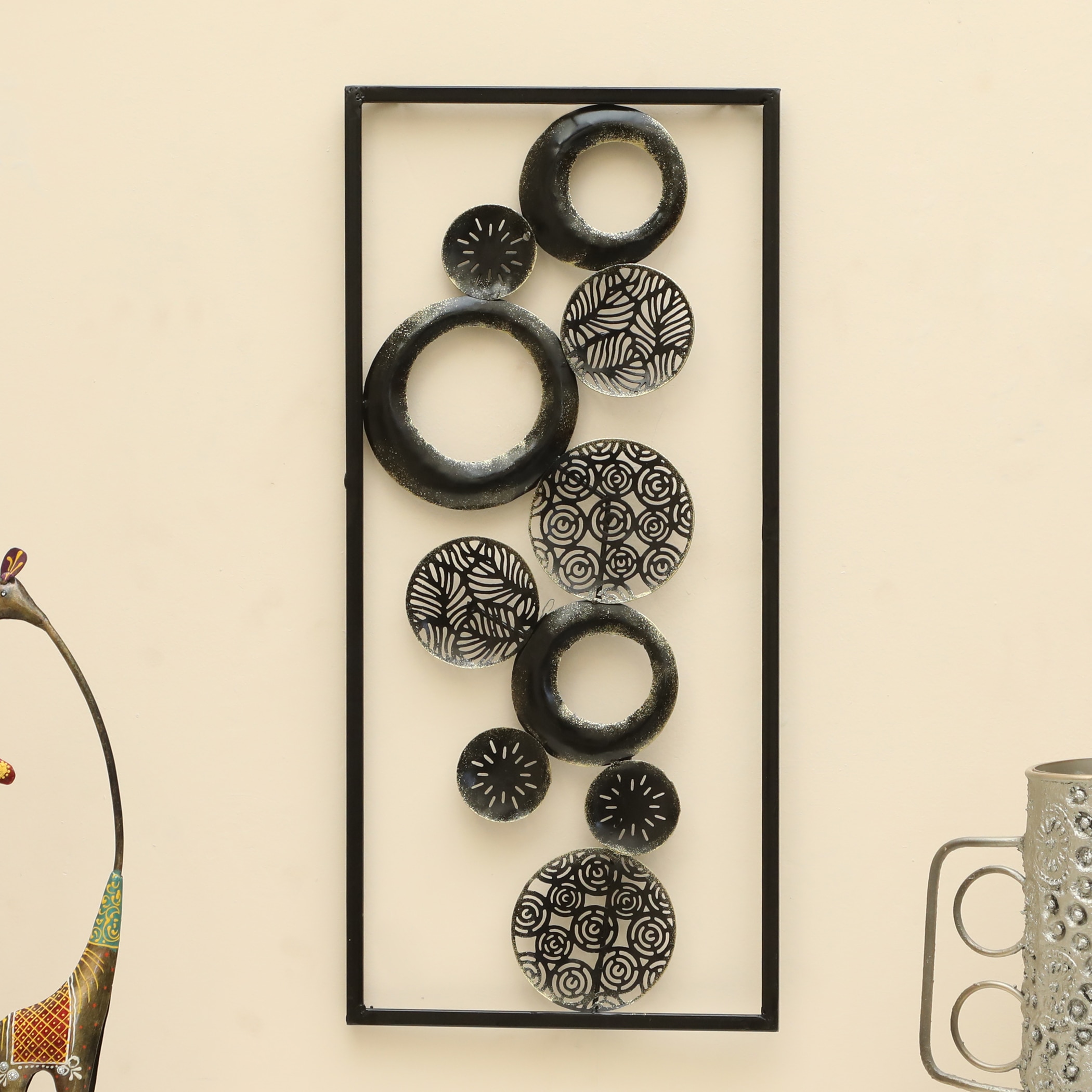W-Alka Abstract Metal Wall Decor in Multicolor Set of 1