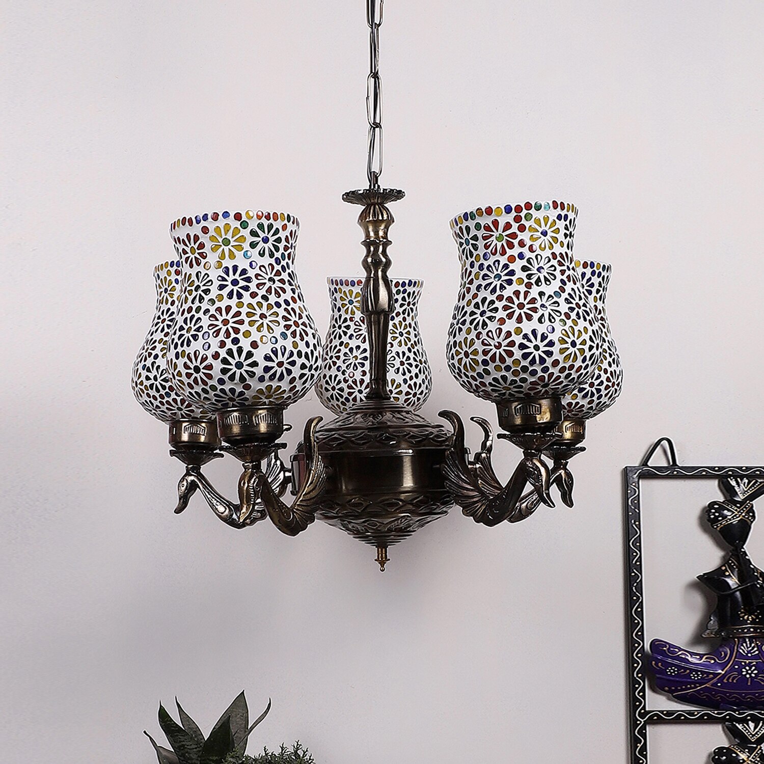 Devansh Black Wall Mounted Lamp With Black Cotton Shade