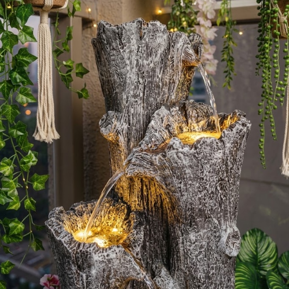 Grey Tree Crafted Cascade Water Fountain - Expleasia