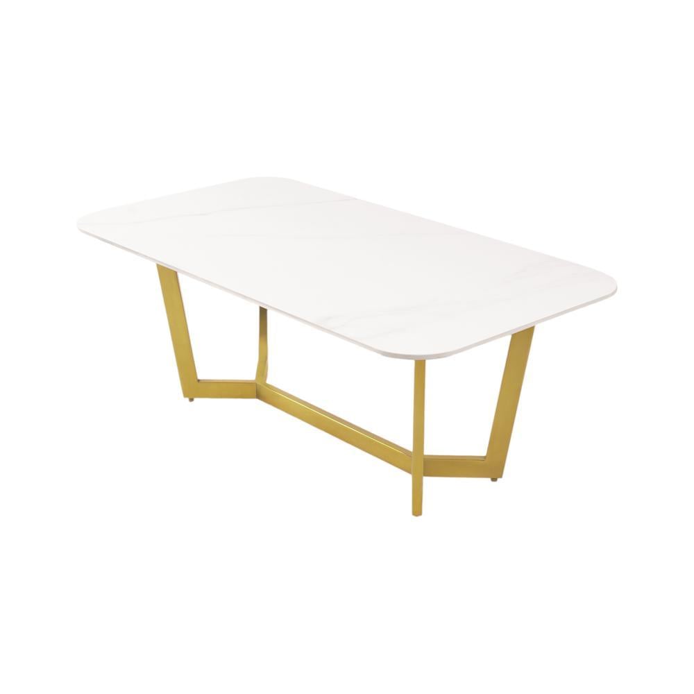 Linden Coffee Table In Stainless Steel Mirror Gold Finish