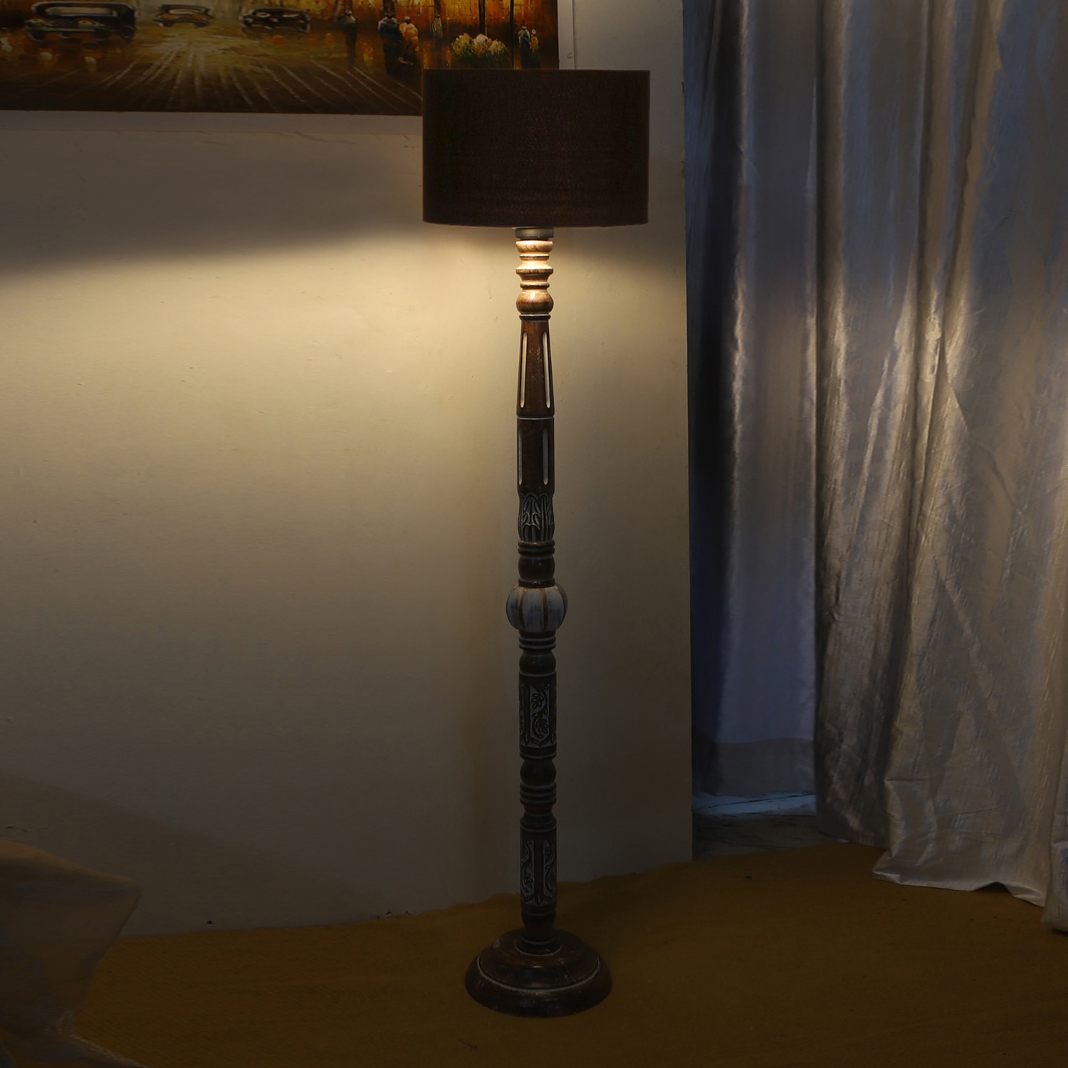 Devansh Wooden Floor Lamp