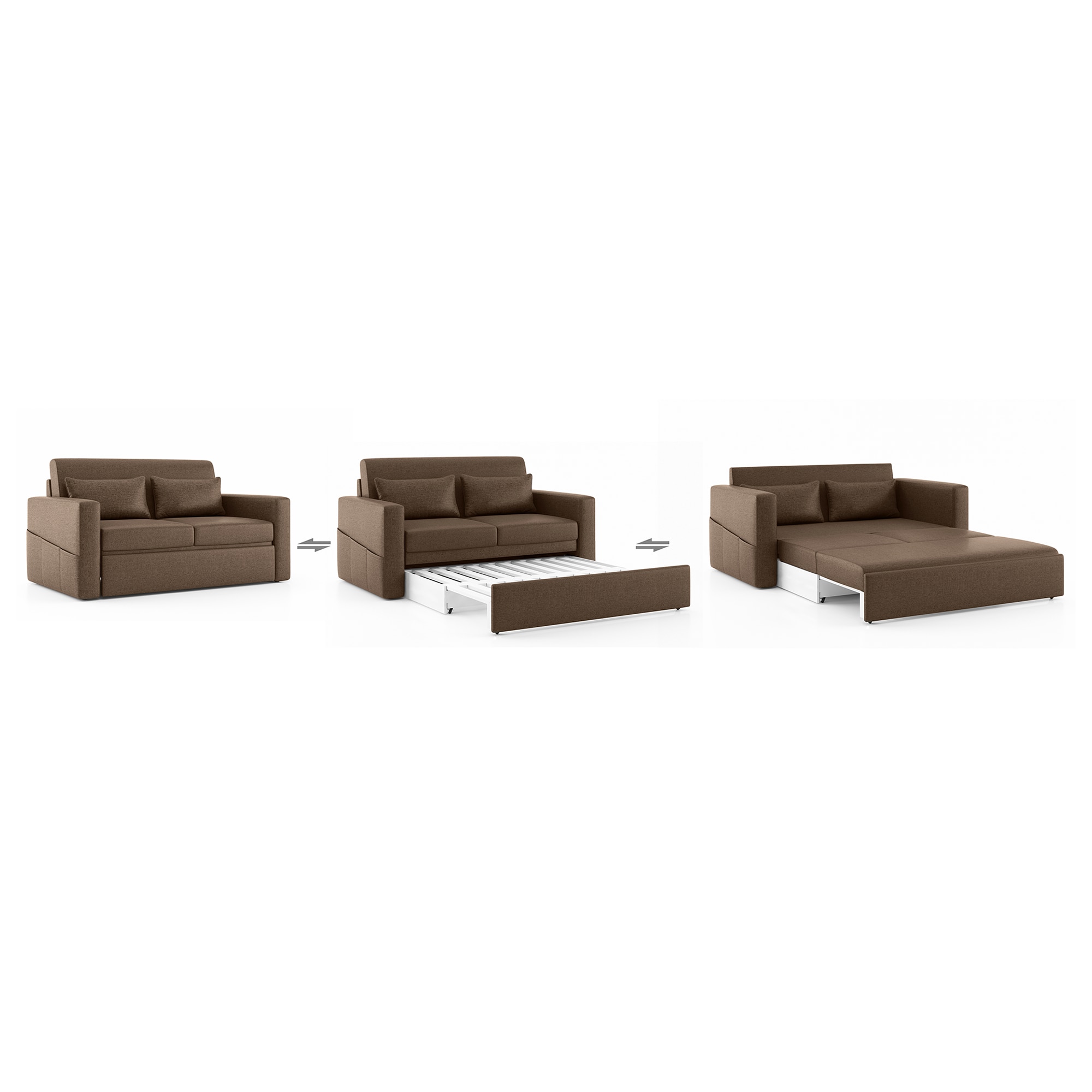 Camden Compact 3 Seater Pull Out Sofa cum Bed In Mocha Brown Colour