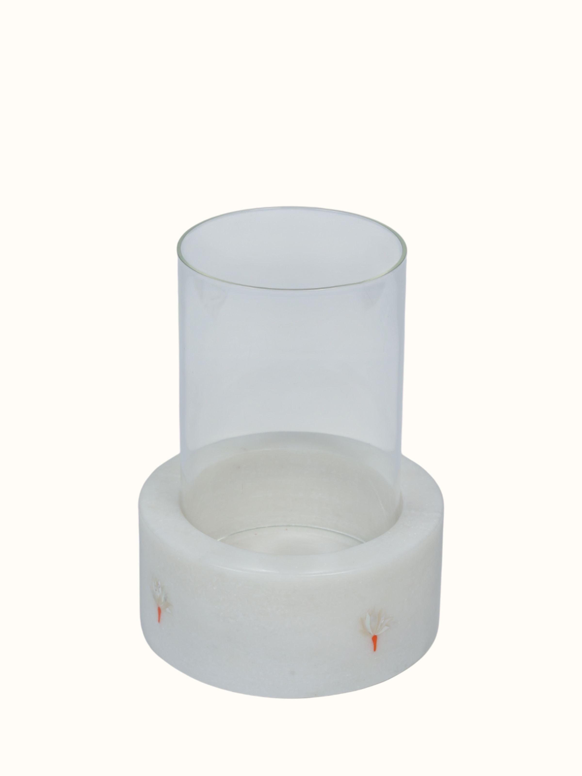 Marble Inlay Pacchikari Candle Holder