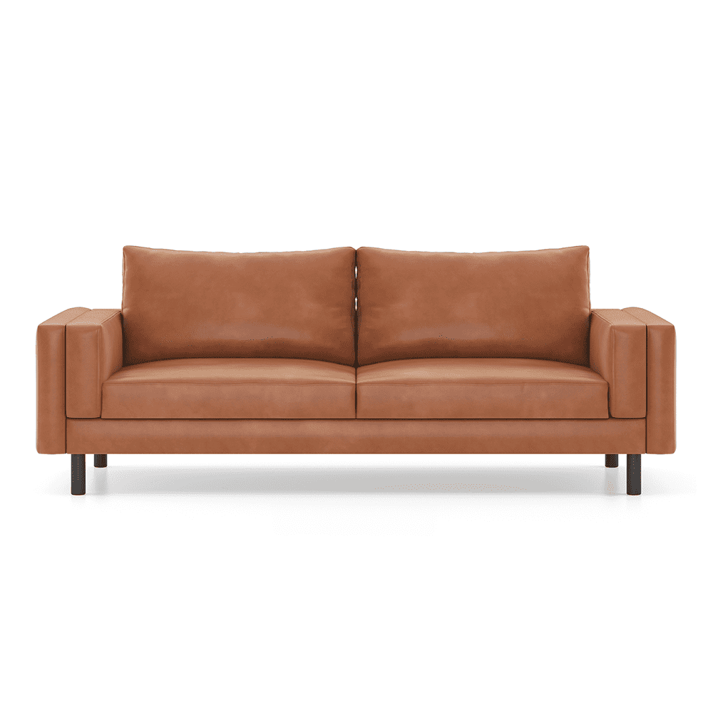 Nolan 3 Seater Leatherette Sofa (Tan)