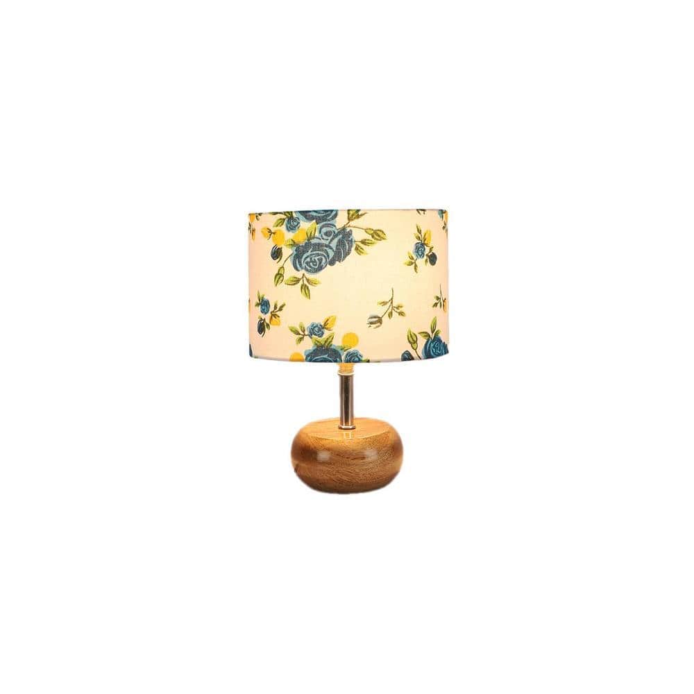 Magnolia Multicolor cotton & solid wood table lamp