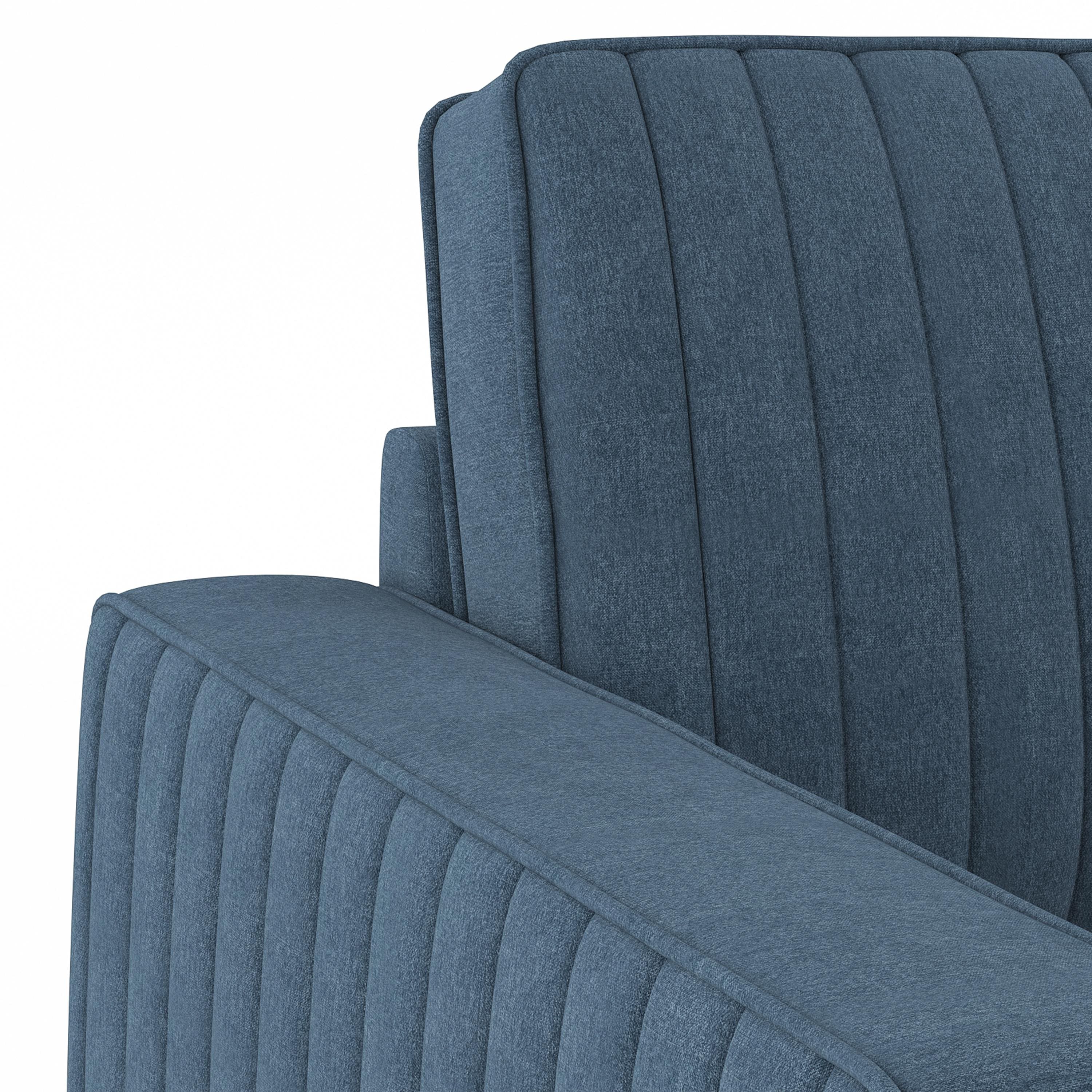 Apollo Neo 1 Seater Fabric Sofa in Lapis Blue Colour (Back Height : Regular, Cushion Type : Hard)
