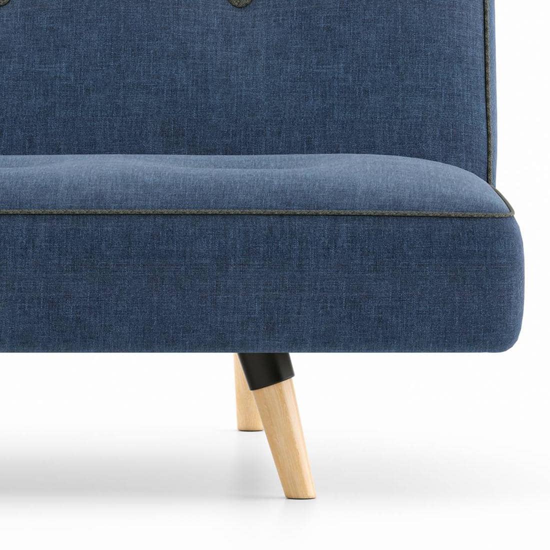 Zehnloch 3 Seater Click Clack Sofa cum Bed In Midnight Indigo Blue Colour