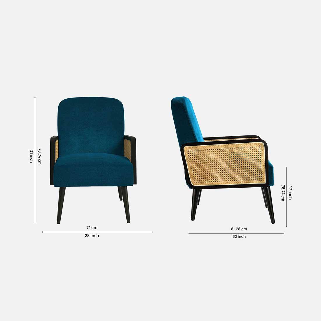 Haden Ratan Accent Chair in T blue Colour