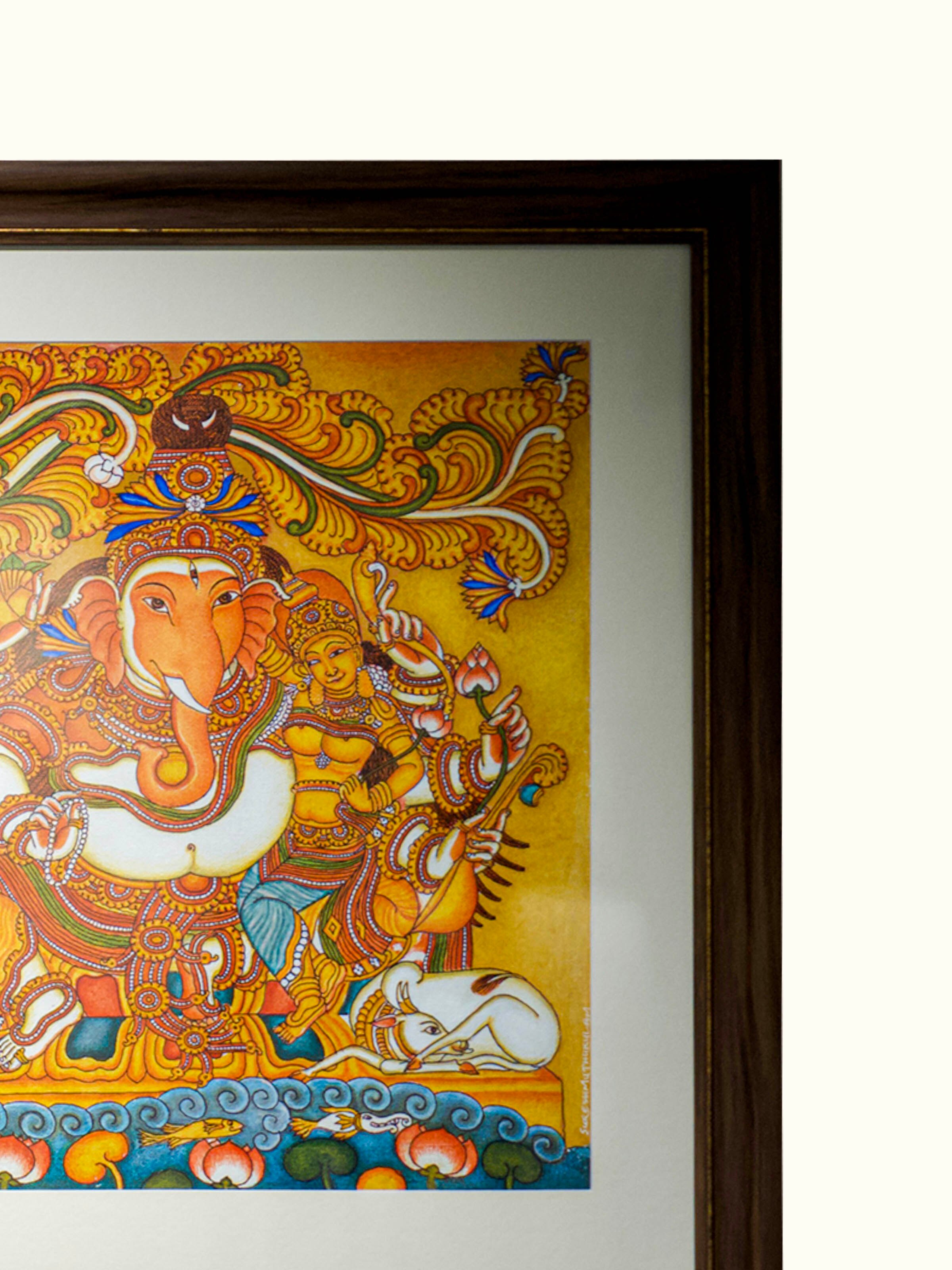 Thriguna Ganesha Kerala Mural Painting