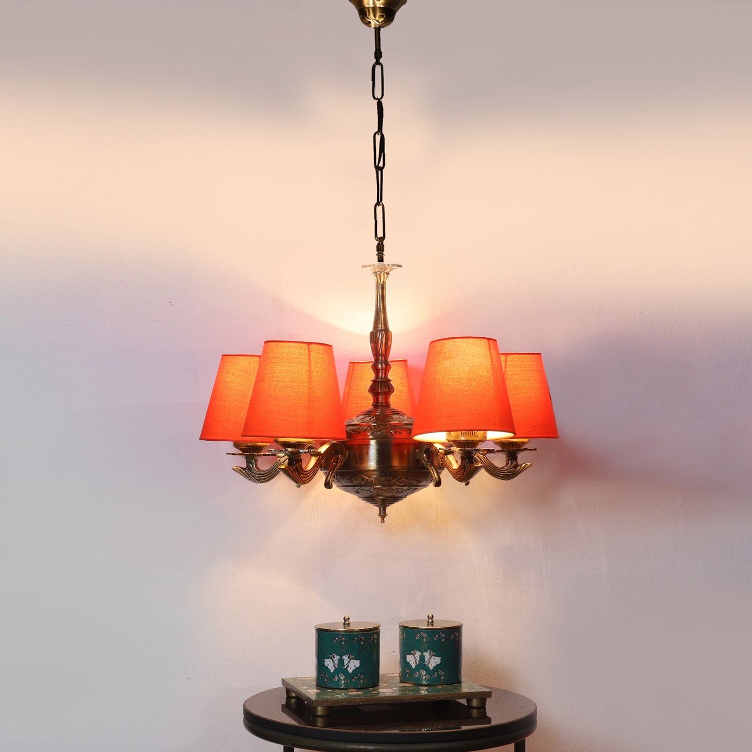 Devansh Wood Wall Mounted Lamp With Black Cotton Shade
