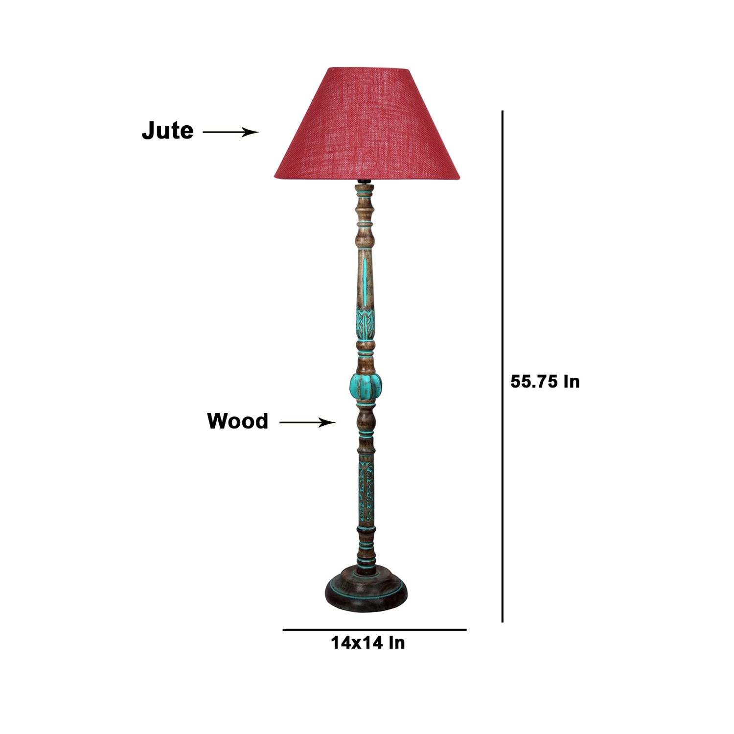Devansh Wooden Floor Lamp