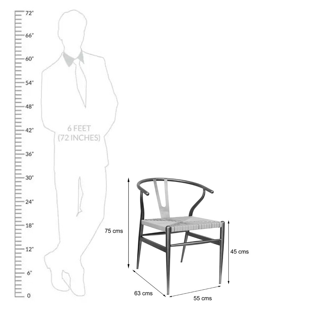 Sigma Wishbone Table Set with 1 Table and 2 Chairs Gun Metal In Grey