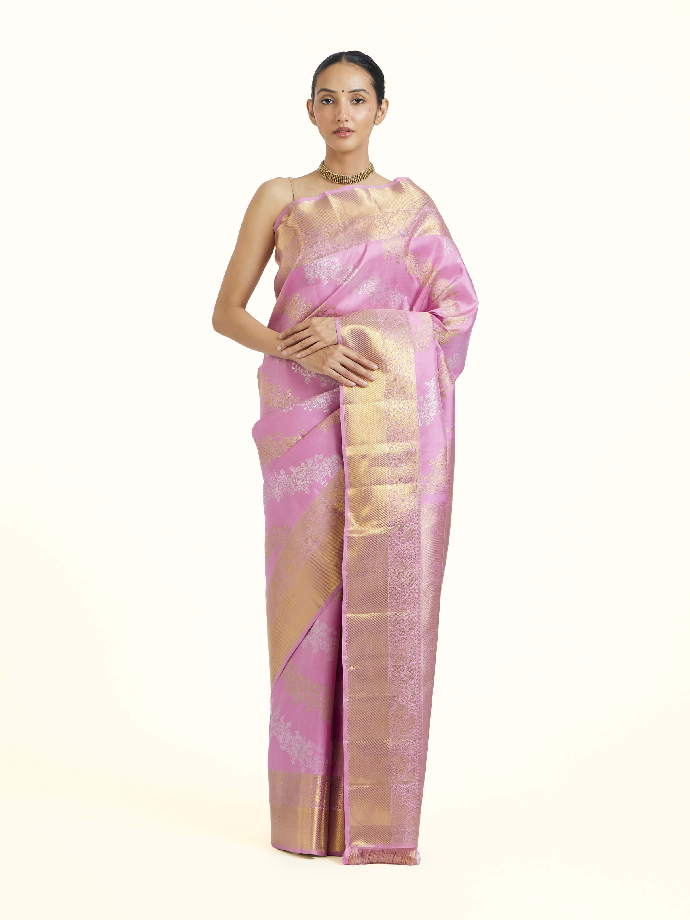 Indigo Kancheepuram Silk Zari Saree