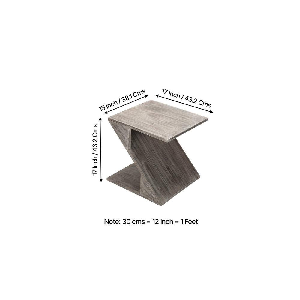 Berlin Sheesham Wood Tea Table In Rustic Grey Matte Finish