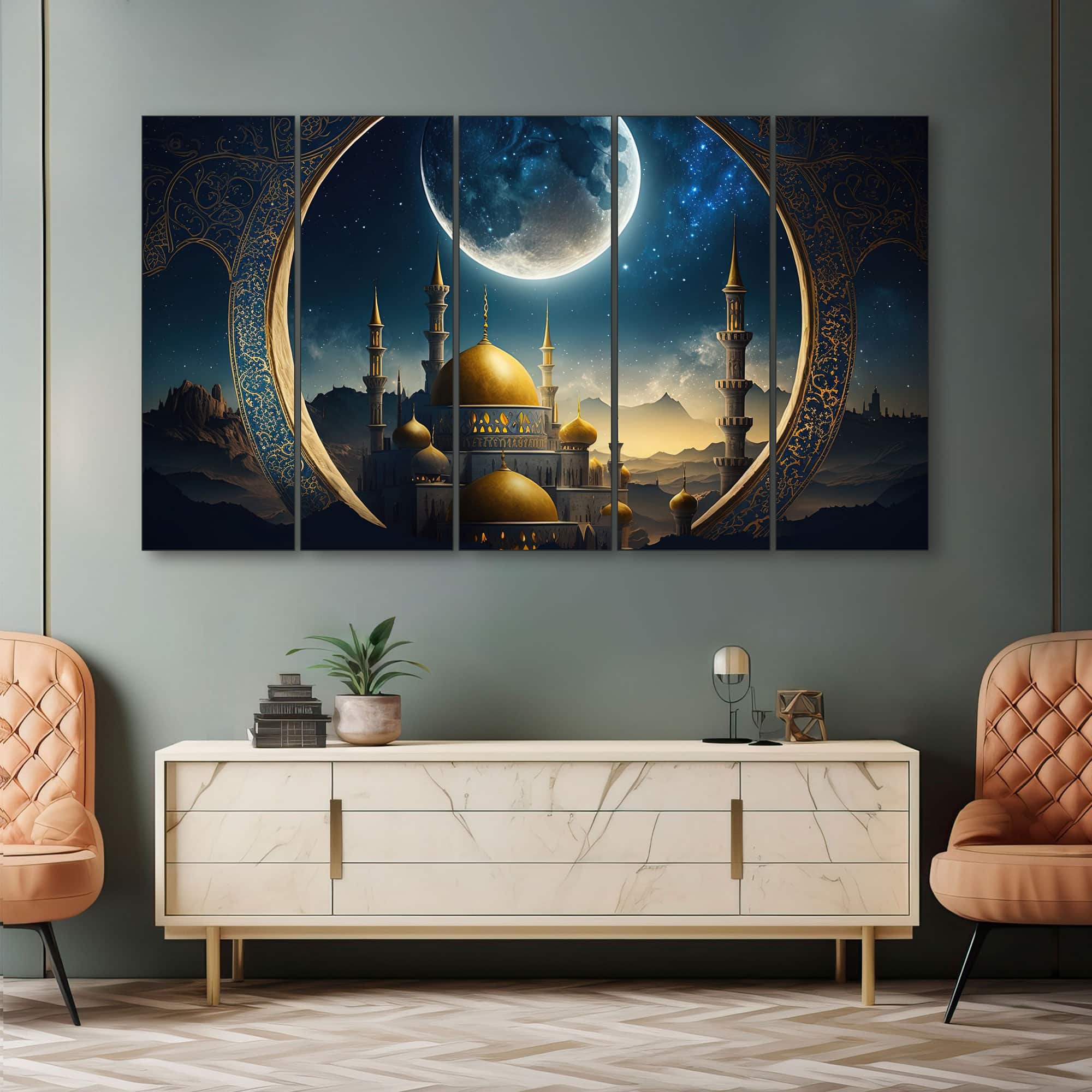 The Castle Decor Islamic Wall Painting Wooden Framed 27x48 Inch (Style 1) - The Castle Decor