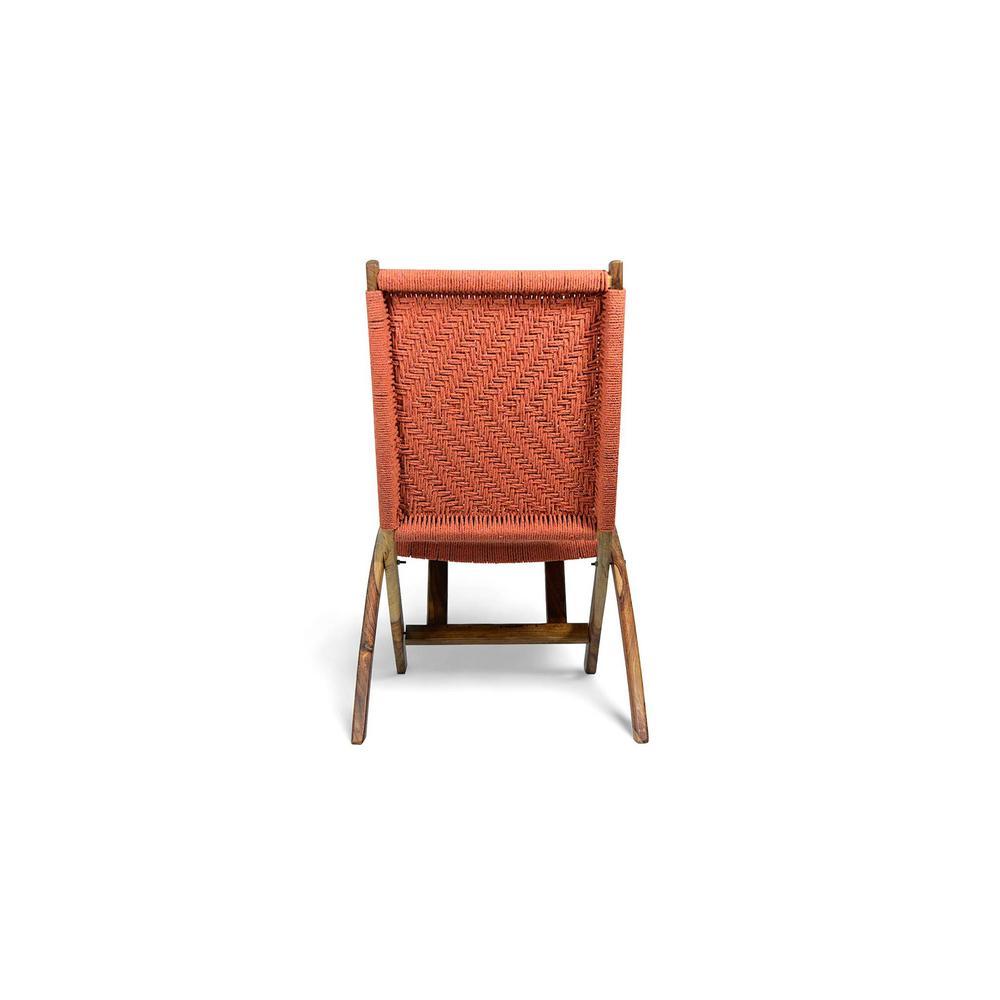 Natwest Sheesham Wood Relaxing Maachi Chair in Orange Canning