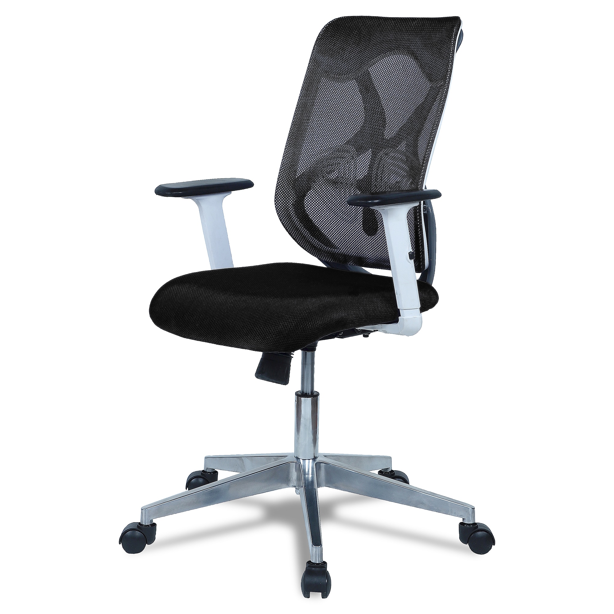 Wiwngas Mid Back Ergonomic Chair in Black Colour