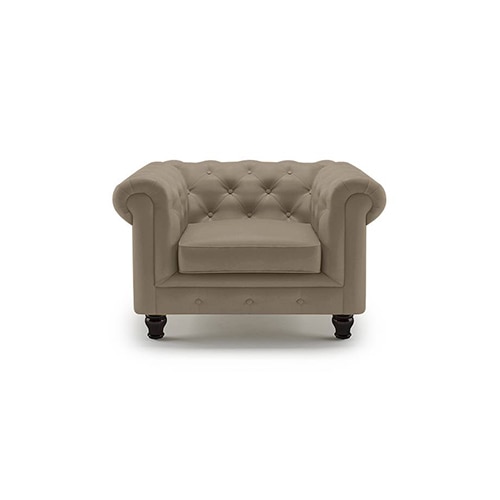 Winchester 1 Seater Leather Sofa in Cappuccino Colour