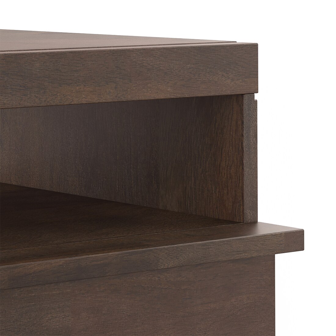 Ohio Solid Wood Bedside Table In Danish Walnut Finish