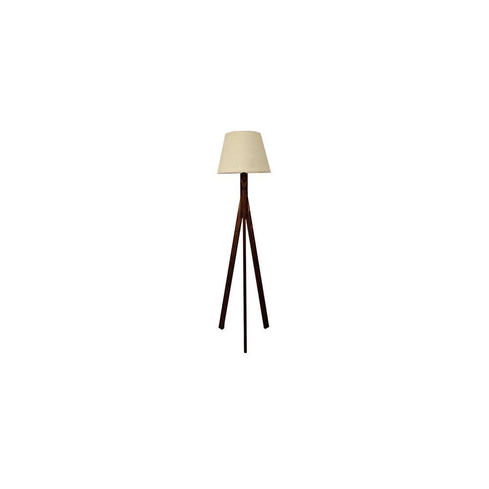 Triune Beige Jute Floor Lamp with Beige Jute Base