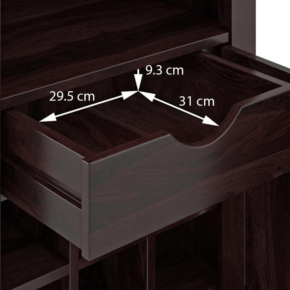 Mateo Solid Wood Bar Cabinet in Mahogany Finish