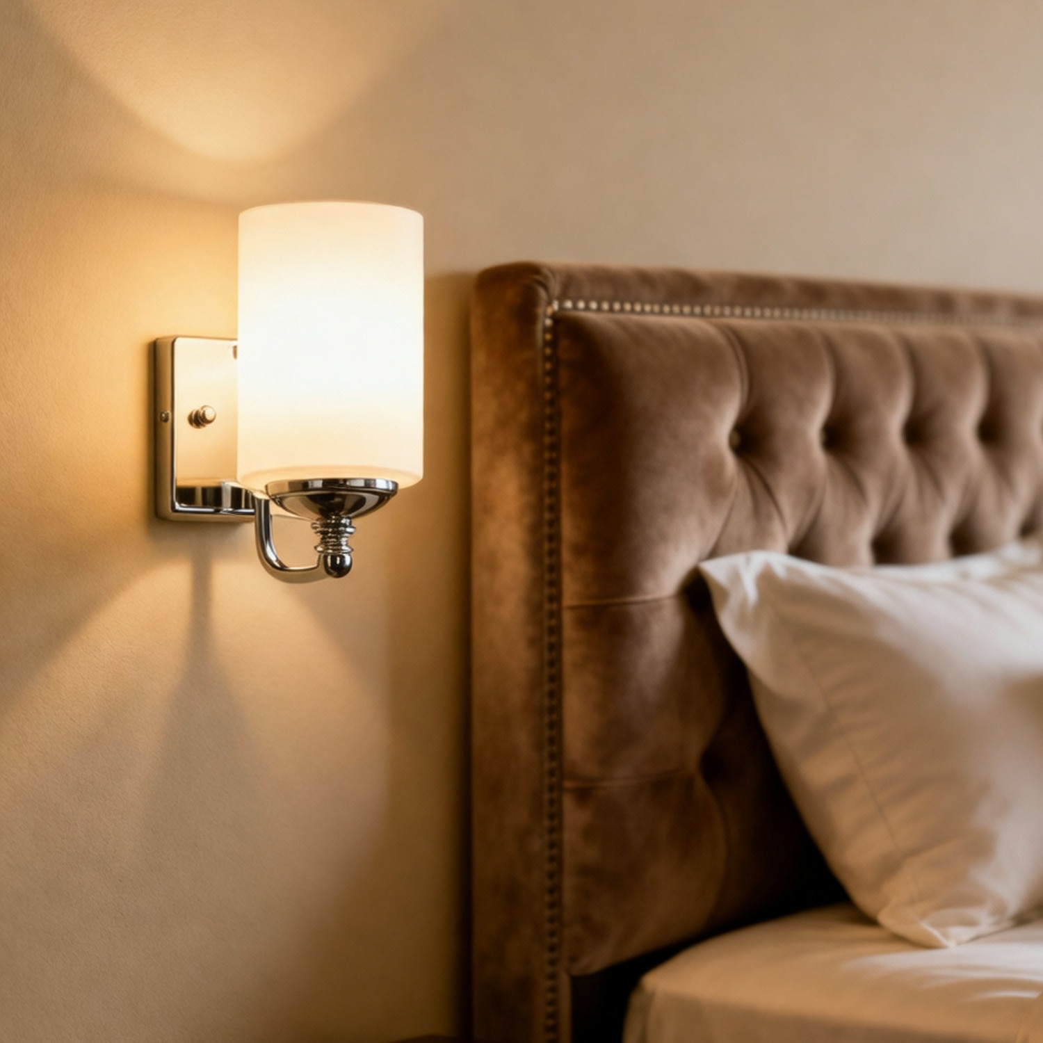Eliante Modern Wall Lights Mild Steel & Glass Material Chrome & White Finish - Eliante