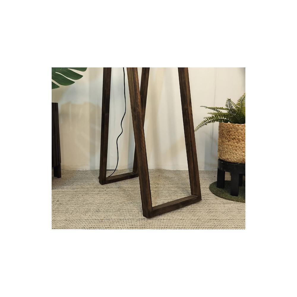 Focal Beige Solid Wood Floor Lamp with Beige Solid Wood Base