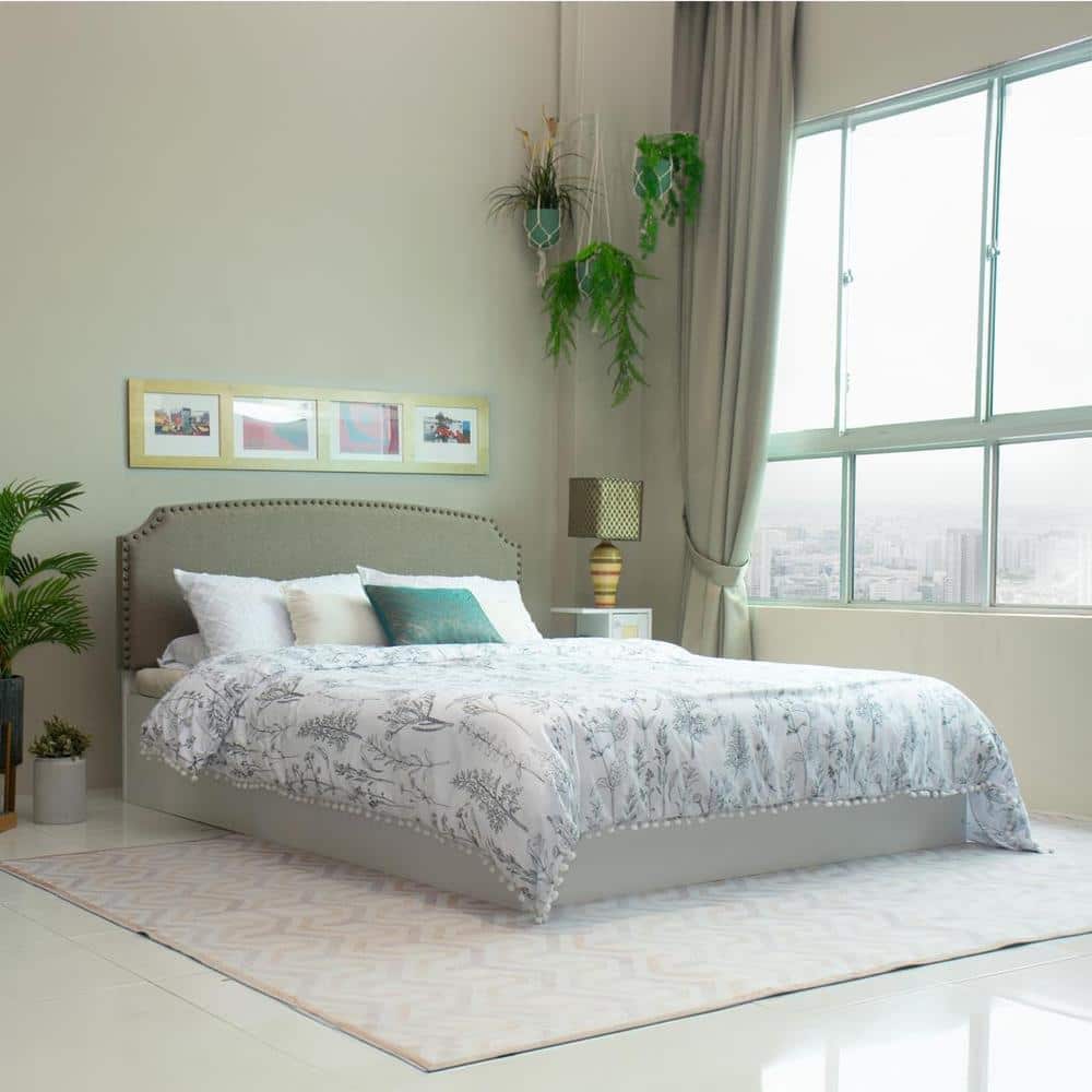 Pingala Engineered Wood Queen Size Bed In White Finish
