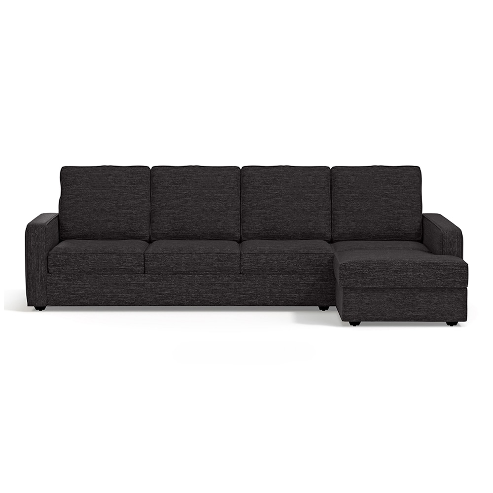 Apollo Compact Sofa (Colour : Graphite Grey, Cushion : Hard, Back Type : High Back, Seating Capacity : Right Aligned 3 Seater + Right Aligned Chaise + Ottoman)