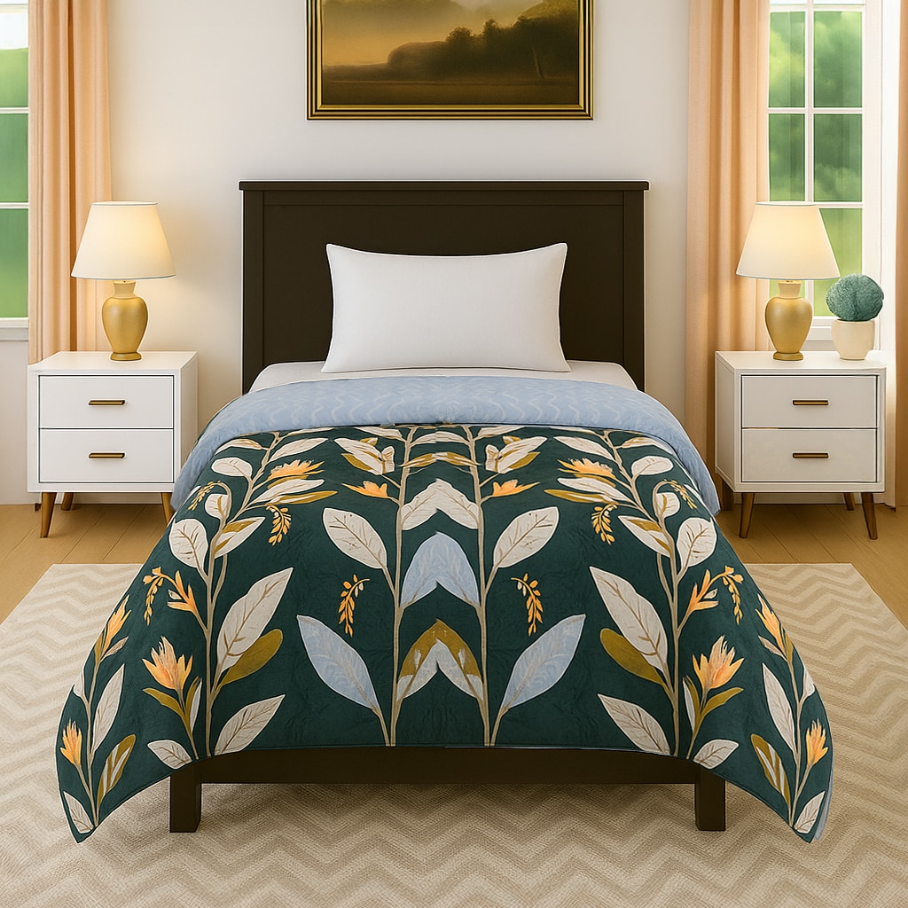 Soft,Luxurious, All Season, Reversible & Cozy Single Bed Comforter