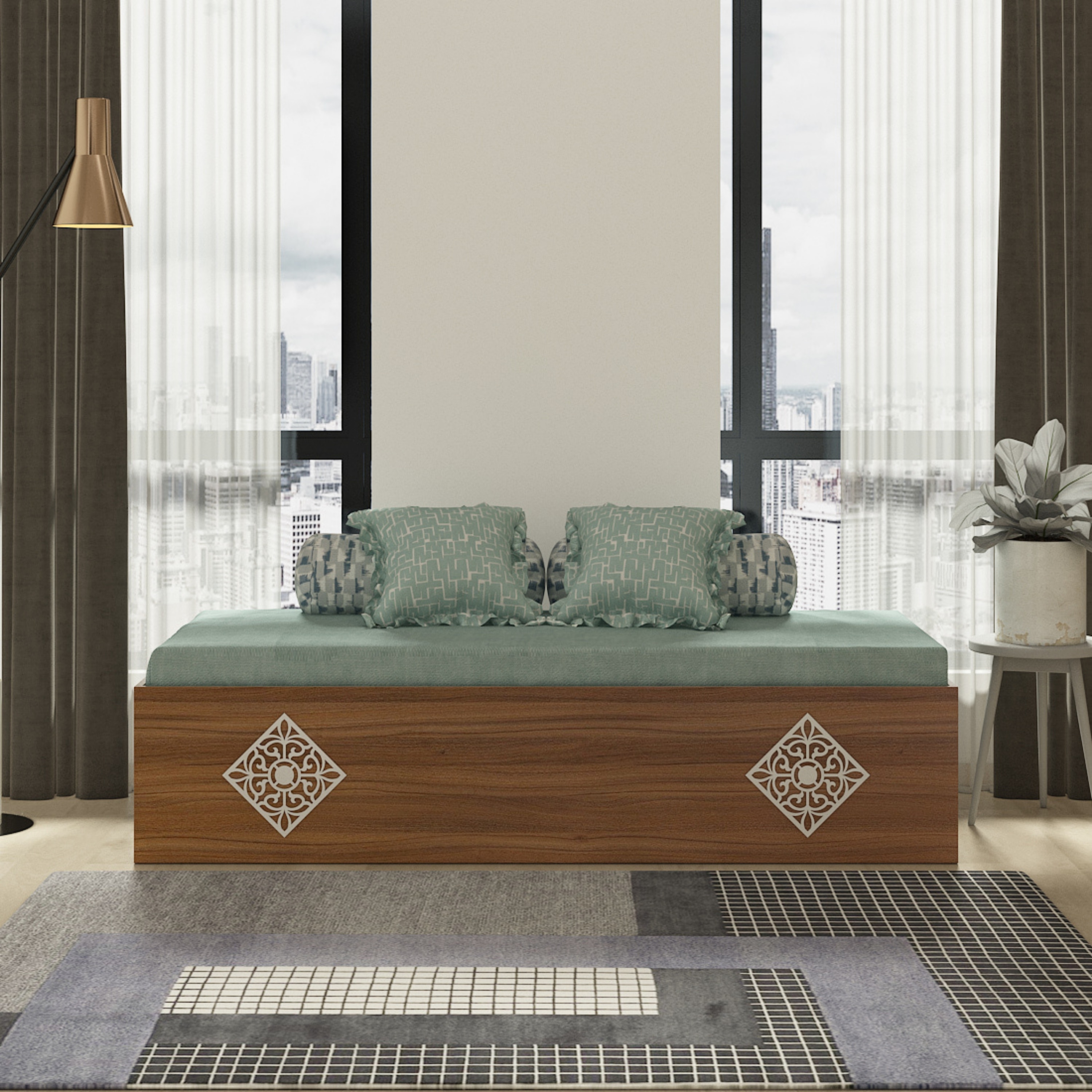 Livo Day Bed in Exotic Teak Finish - A Globia Creations
