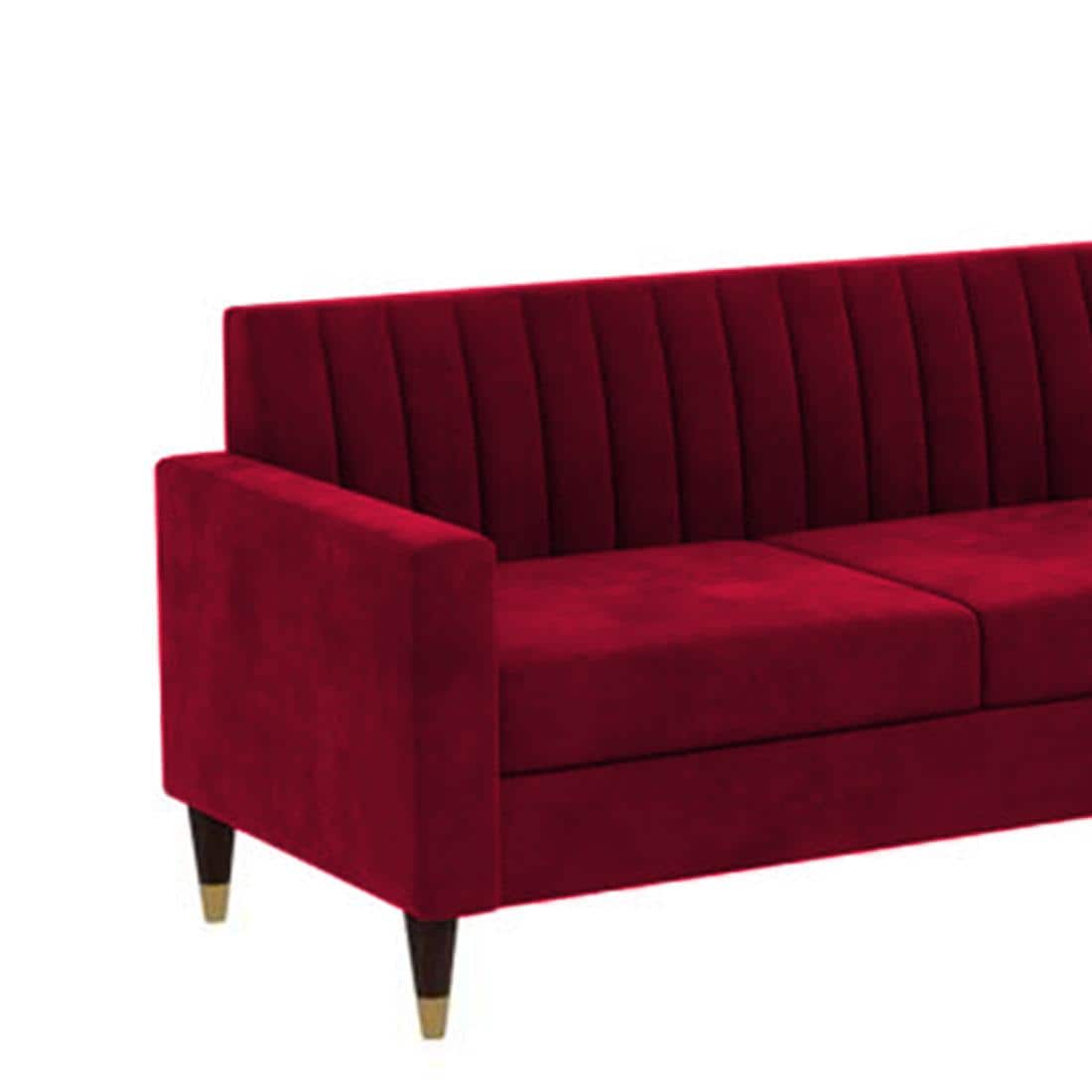 Deeplac Sectional Fabric Sofa - Maroon