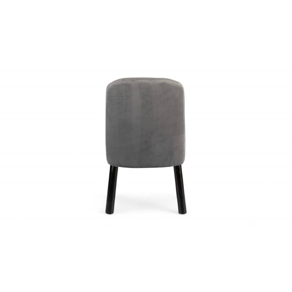 Rosslyn wood Set of 2 Dining Chairs in Iron Grey Velvet Upholstery with MAHAGONY FINISH