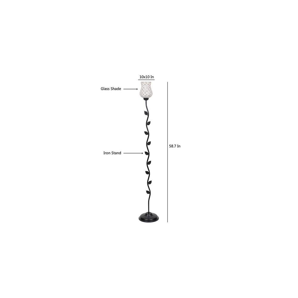 Robert Black Glass Shade Floor Lamp