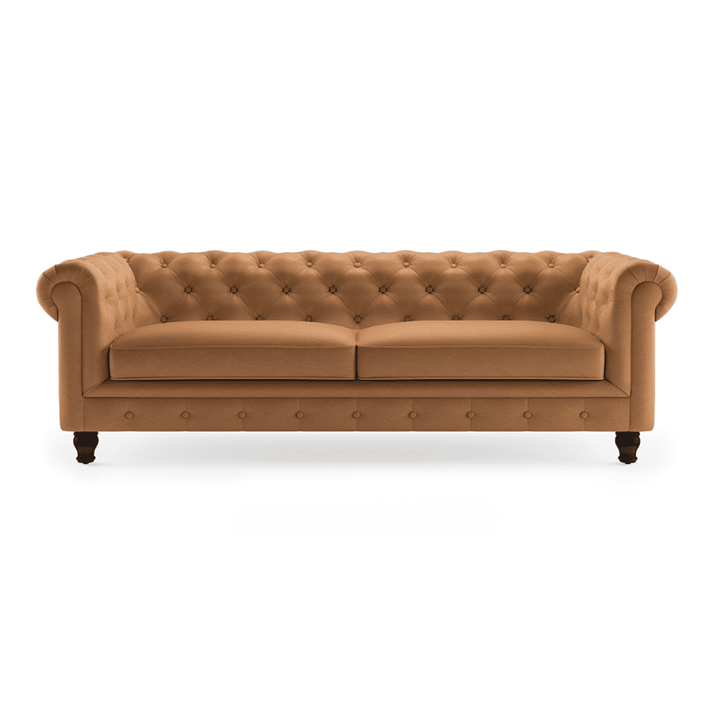 Winchester 3 Seater Half Leather Sofa in Mustard Colour