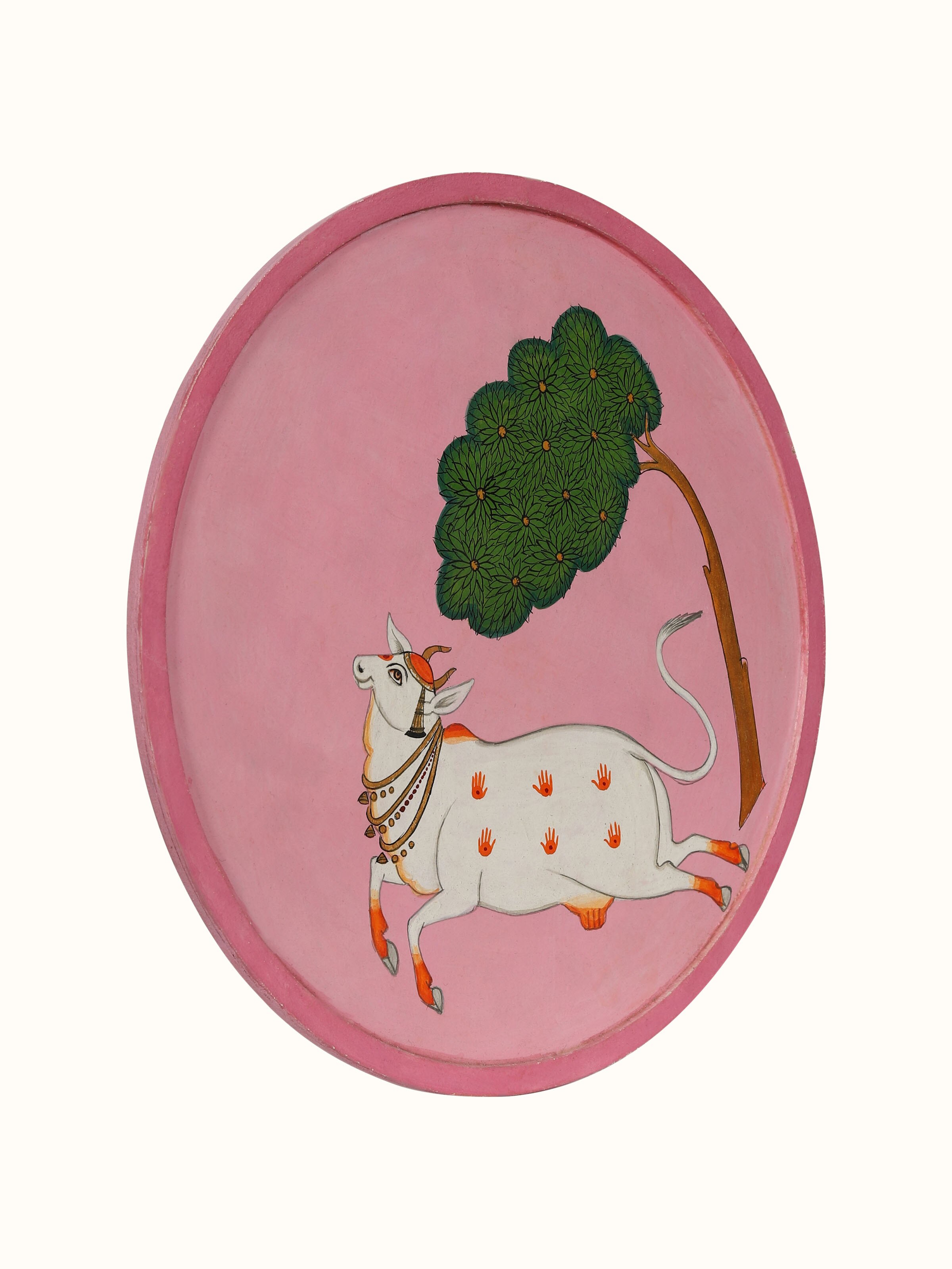 Cow and Tree Pichwai Painting Wall Plate