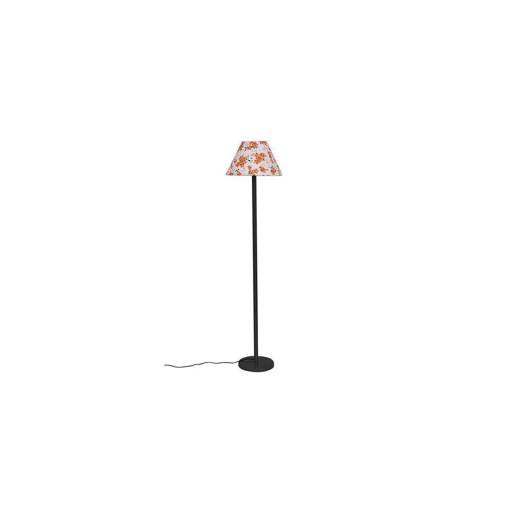 Jimmy Multicolour Fabric Shade Floor Lamp with Black Iron Base