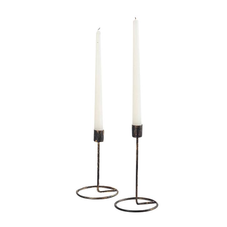 Noir Iron Candle holders -set of 2