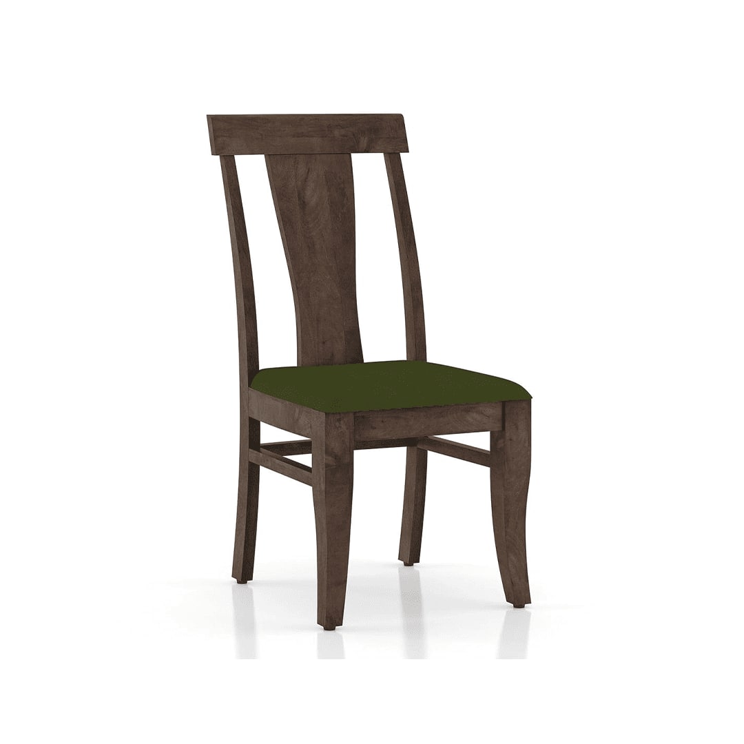 Fabio Dining Chair Set Of 2 In Colour Olive Green And Finish Danish Walnut