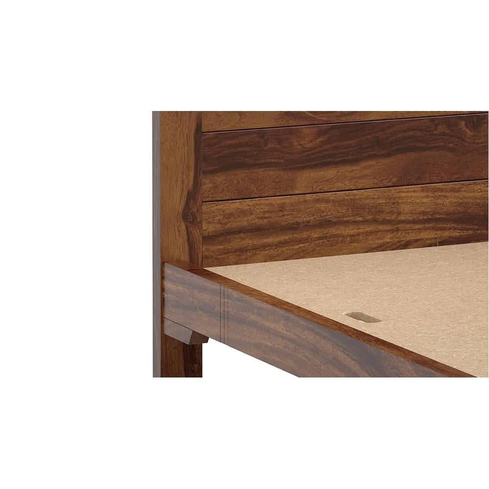 Finn Solid Wood Queen Size Non Storage Bed In Provincial Teak Finish